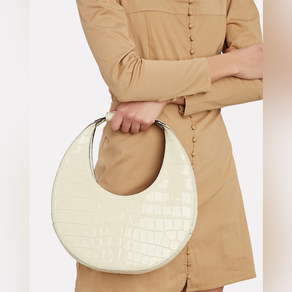 Staud Moon Croc Embossed Bag